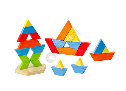 儿童如何学会创造的几何木制玩具块图片