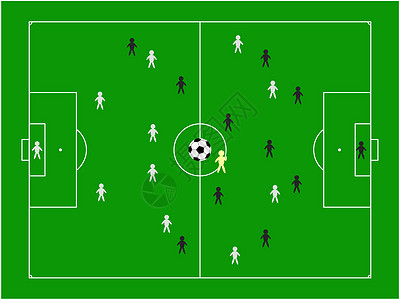 足球玩家绿色地面团队沥青锦标赛计划体育场线条方案图片