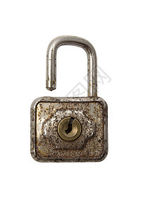 旧挂锁腐蚀白色钥匙古董安全棕色秘密金属图片
