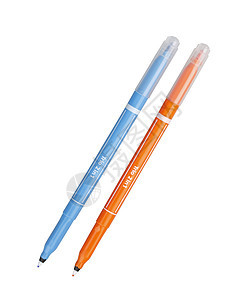 提醒您重要字词的多彩突出亮点笔荧光蓝色橙子染色木板写作毛毡铅笔绘画办公室图片