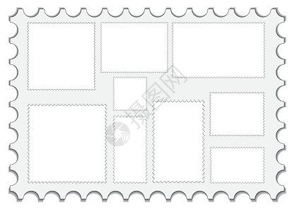 空白邮票框架白色长方形信封收藏爱好邮政边界插图图片