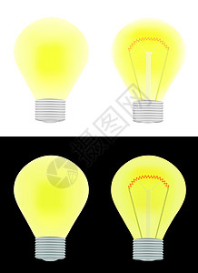 电灯泡黑色白色黄色插图怒视图片