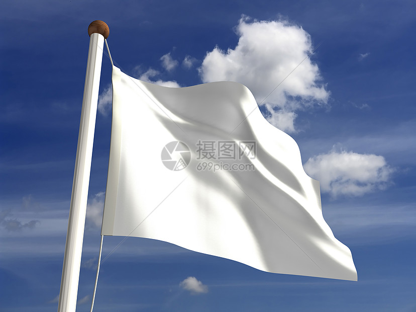 白旗白色空白旗帜天空对象图像蓝色投降曲线图片