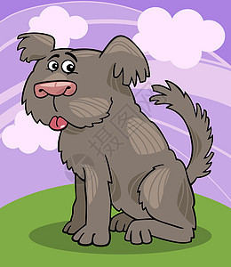 羊狗沙格吉狗漫画插图快乐公园天空小狗猎犬卡通片尾巴国家场景宠物图片
