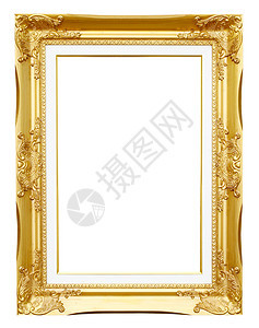 白色背景的金色框架图片图片