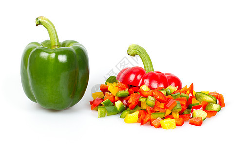胡椒切片小吃营养黄色辣椒蔬菜食物作品红色种子香菜图片
