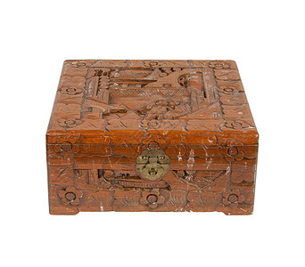 苏里南制造的旧木箱腐蚀珍宝雕刻财富礼物木头家具胸部钥匙隐私图片