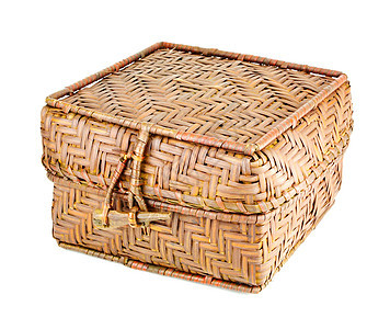 白色上的 Wicker 盒芦苇手工宏观材料墙纸乡村编织盒子纤维工艺图片