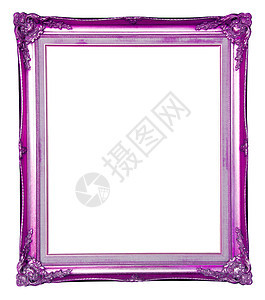 白色上隔离的紫色框架图片