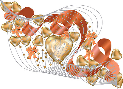 金心婚礼浪漫金属丝带庆典礼物图片