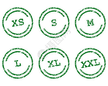 服装尺寸邮票海豹插图尺码衣服购物贴纸商业标签绿色裙子图片