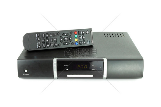 卫星电视远程和接收器电子频道水平控制板按钮机顶盒播送调谐器解码器信号图片