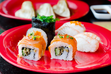 混合寿司海藻食物美食海鲜红色图片