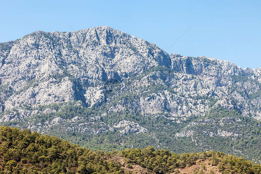 土耳其金牛岩山地貌石头顶峰蓝色爬坡荒野公园木头自由地形旅行图片