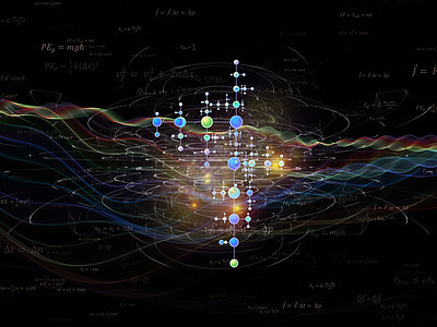 虚拟物理力学元素插图科学化学作品实验室公式粒子原子图片