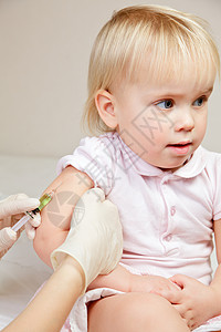 小女婴要打针了疾病药品护士注射诊所流感孩子婴儿传染注射器图片