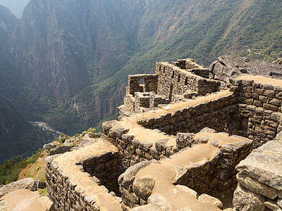 秘鲁库斯科地区的历史性梯田废墟建筑遗产旅行马丘建筑物踪迹顶峰图片