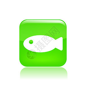 鱼类图标矢量插图渔业食物钓鱼背景图片