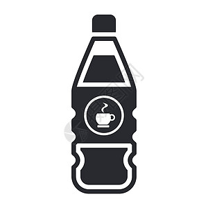 单一咖啡瓶图标的矢量插图饮料热水瓶酒吧早餐背景图片