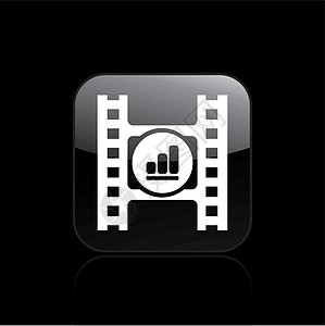 单玩家图标的矢量插图电视电影视频音乐按钮体积背景图片