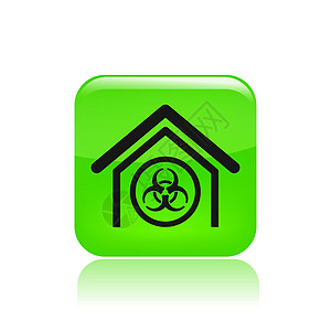 单一危险图标的矢量说明房子生物细菌插图圣人图片