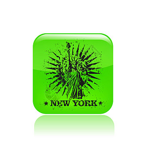 孤立的纽约图标矢量插图国家首都邮票图片