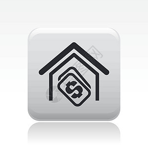 单一房地产图标的矢量插图价格房子销售概念销售量背景图片