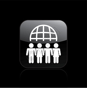 孤立社会图标的矢量插图全世界世界企业联盟全球会议机构合伙国家公司图片