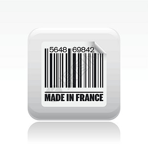 法国图标制作的单方矢量插图国家销售标签生产进口市场身份程式化产品图片
