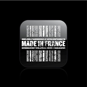 法国图标制作的单方矢量插图身份国家标签程式化划痕生产进口销售邮票产品图片