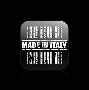 意大利图标制作的单一矢量插图进口国籍打印生产产品标签印象邮票贸易销售图片