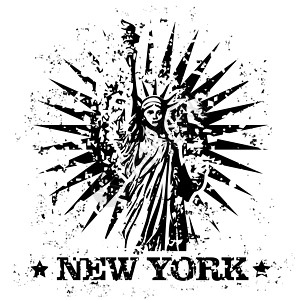 单一纽约邮票图标的矢量插图国家首都图片
