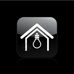 单光灯泡图标矢量插图房子活力住宅家庭背景图片