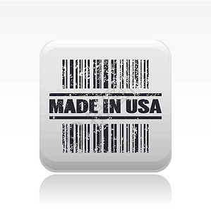 美国身份以美国图标制成的单向量插图标签市场销售国家生产条码进口程式化身份产品插画
