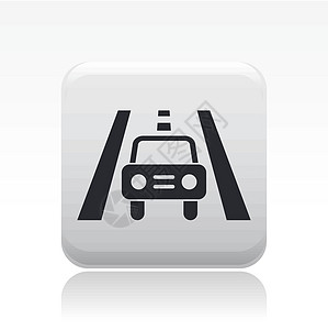 单一公路汽车图标矢量插图服务车辆陪伴街道司机运输出租车背景图片
