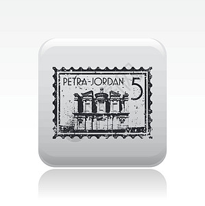 单个 Petra 图标矢量插图程式化历史性纪念碑图片