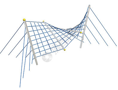 玩游戏 攀爬和爬行网 3D插图蓝色游乐场学校绳索后院乐趣网状游戏孩子小孩图片