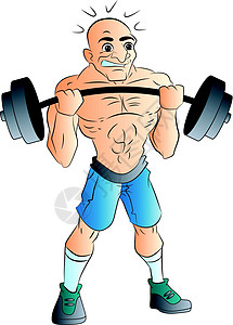 男体重提升者 插图钢铁侠运动强人男性白色身体重量力量举重肌肉图片