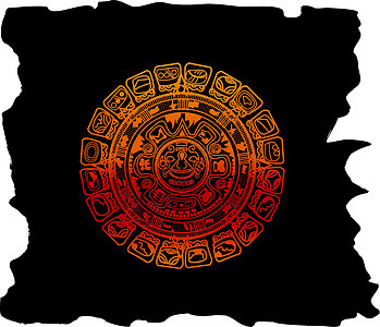玛雅日历 插图面具文化情调绘画古物时间异国装饰品宗教艺术品背景图片