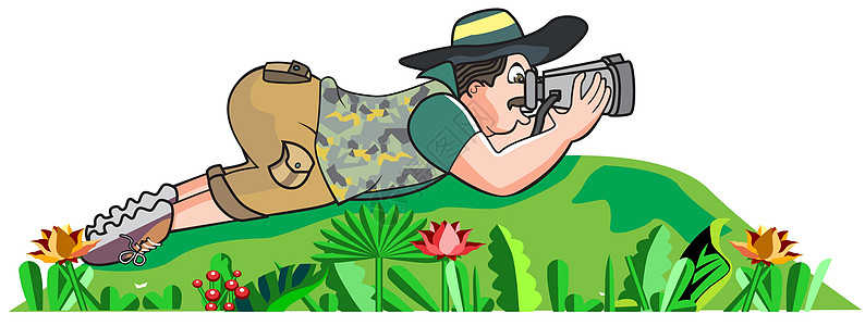Safari 猎人插画场地旅游手表插图男性荒野旅行地面大草原游戏图片