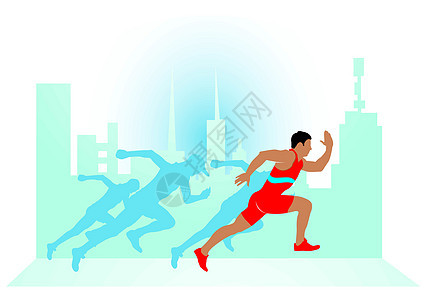 运行图例娱乐运动员男人活动活力跑步训练艺术品绘画行动图片