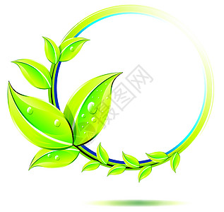 环境插画树叶叶子艺术品生活绿色生长环保白色植物生态图片