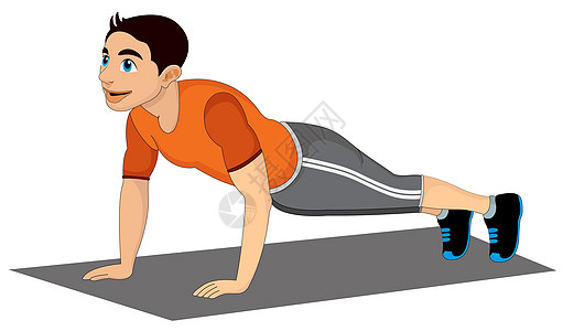 健身房插画练习插画艺术品运动运动装俯卧撑活力男人火车肌肉运动员男性设计图片
