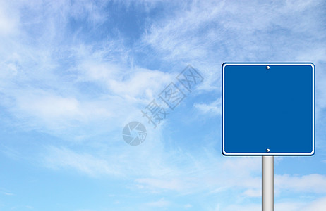 蓝色空白符号控制板宣传天空邮政金属广告牌路标展示横幅木板图片