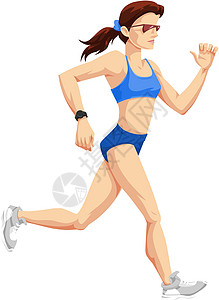 女人运行颜色它制作图案跑步马尾辫火车赛跑者插图胸罩锻炼竞争速度慢跑者图片