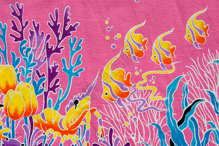 海棒设计粉色珊瑚红色蜡染织物野生动物热带控制板橙子反光图片
