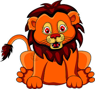 有趣的狮子漫画打印动物眼睛森林毛皮猫科国王卡通片小猫食肉图片