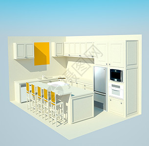 现代厨房家具风格房间玻璃插图白色建筑学住宅装饰房子图片