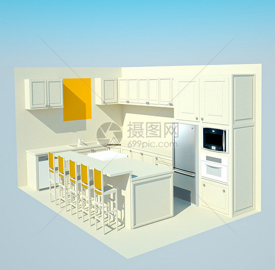 现代厨房家具风格房间玻璃插图白色建筑学住宅装饰房子图片