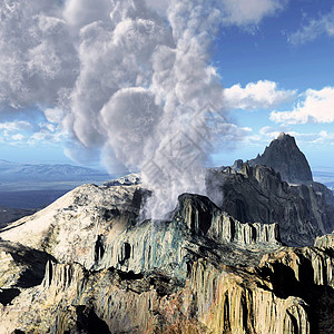 火山爆发爆发性喷泉地球力量喷发休眠景点蒸汽蓝色陨石图片